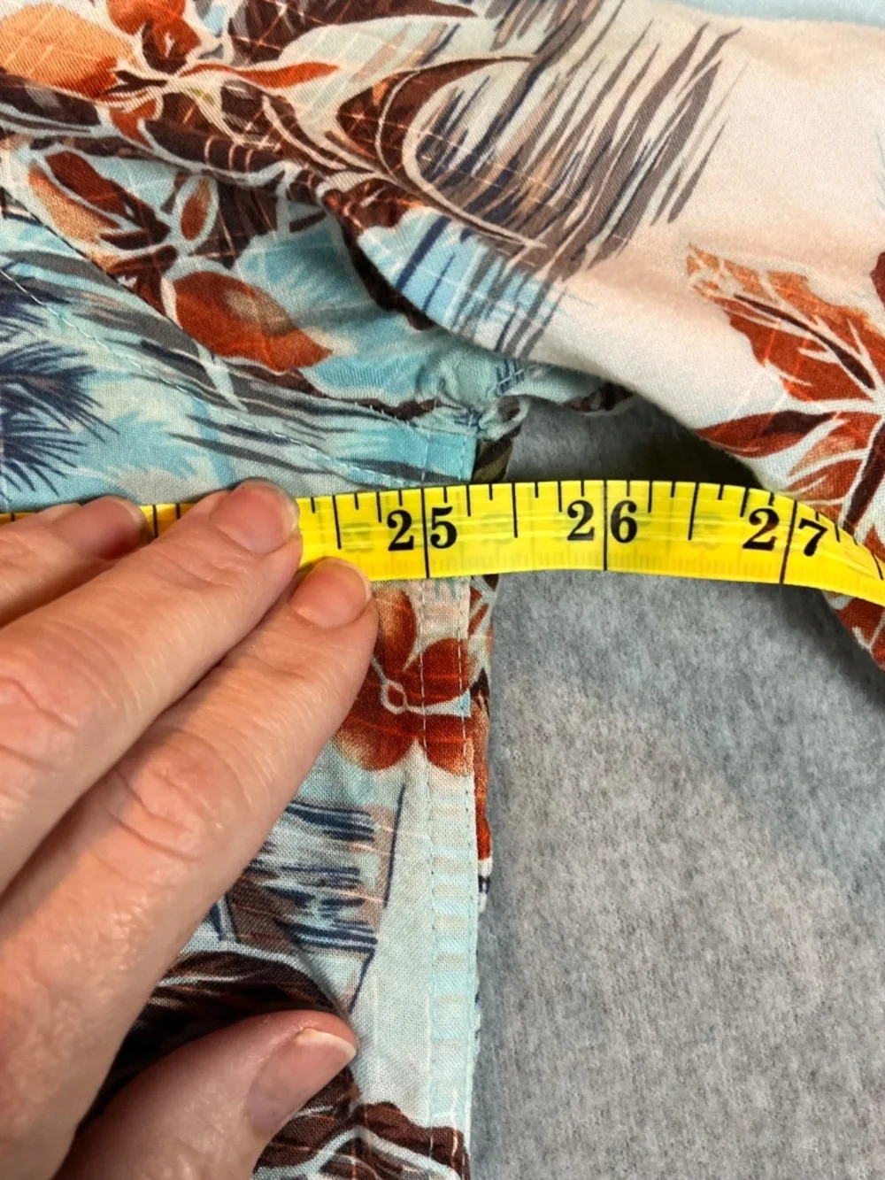 Foundry Men’s Hawaiian Shirt Tropical Floral Palm Print Blue Orange Size XLT - Picture 4 of 8